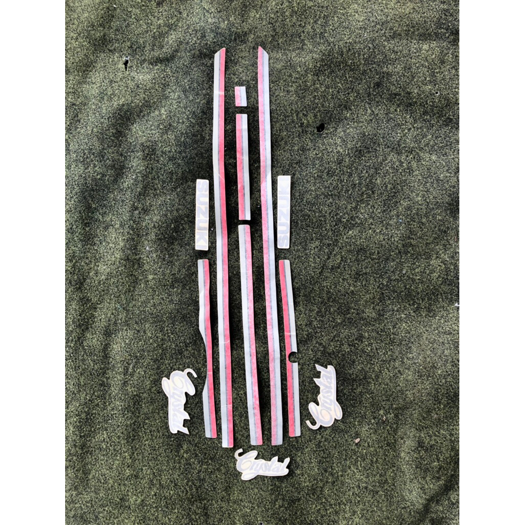 striping suzuki crystal 90 91 hitam silver nos hight quality