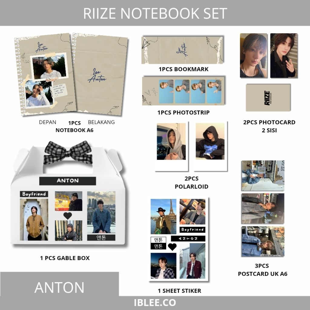 Iblee - Kpop Notebook Set Riize / Notebook A6 Polos Kpop Riize / Buku Tulis Mini Kpop Riize