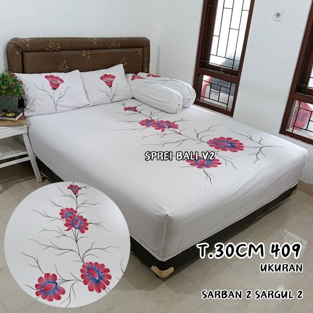 by mudha -160x200x30cm Sprei bali terpopuler bahan katun tebal & aman buat yg kasurnya tinggi