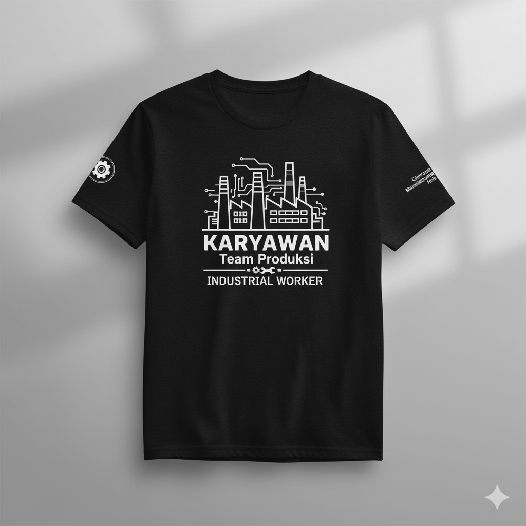 Kaos Karyawan Team Produksi Industrial Worker Baju Distro Pria