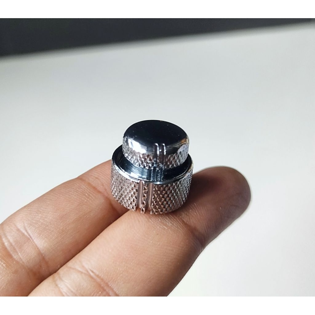 Knob Bass stacked knob tumpuk Premium susun potensio Chrome