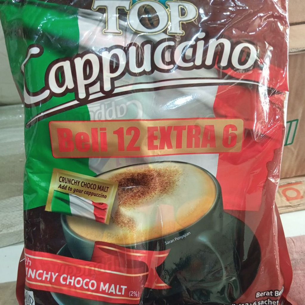 top coffee cappucino 1 pak isi 18 sachet