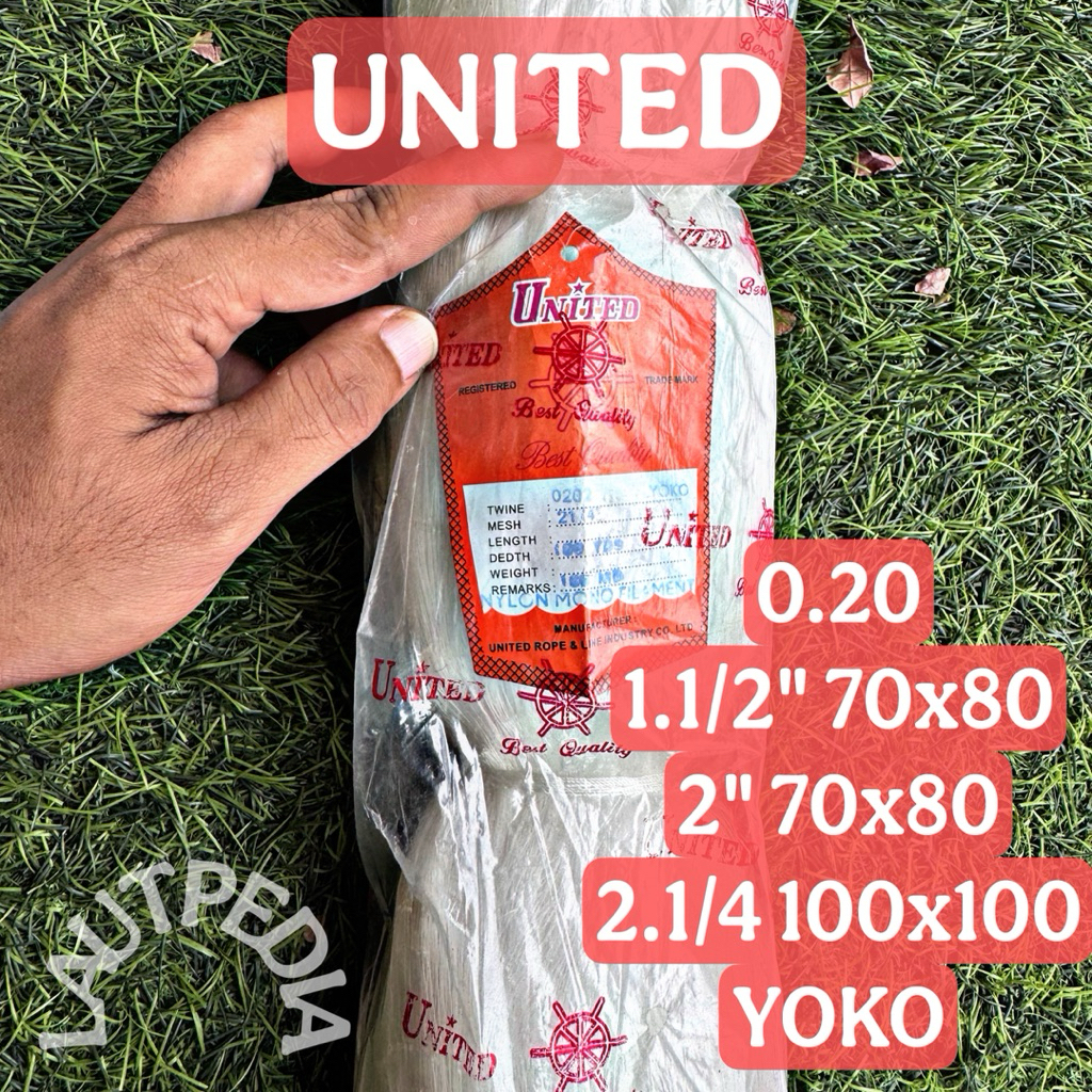 Jaring Ikan UNITED 0.20 1.1/2” 2” 2.1/4” YOKO