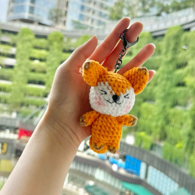 fox keychain / bagcharm crochet premium quality amigurumi
