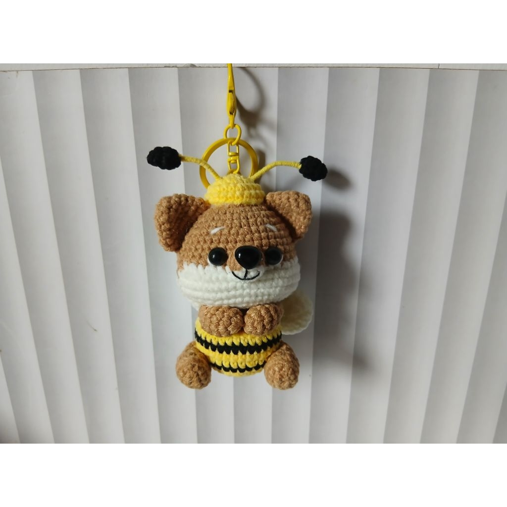 Keychain Rajut Shiba Inu