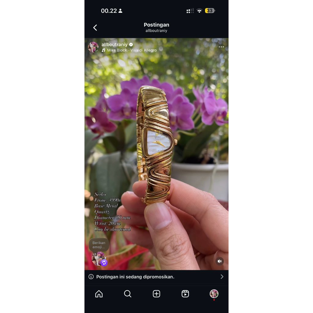seiko Vintage Half Moon Piano