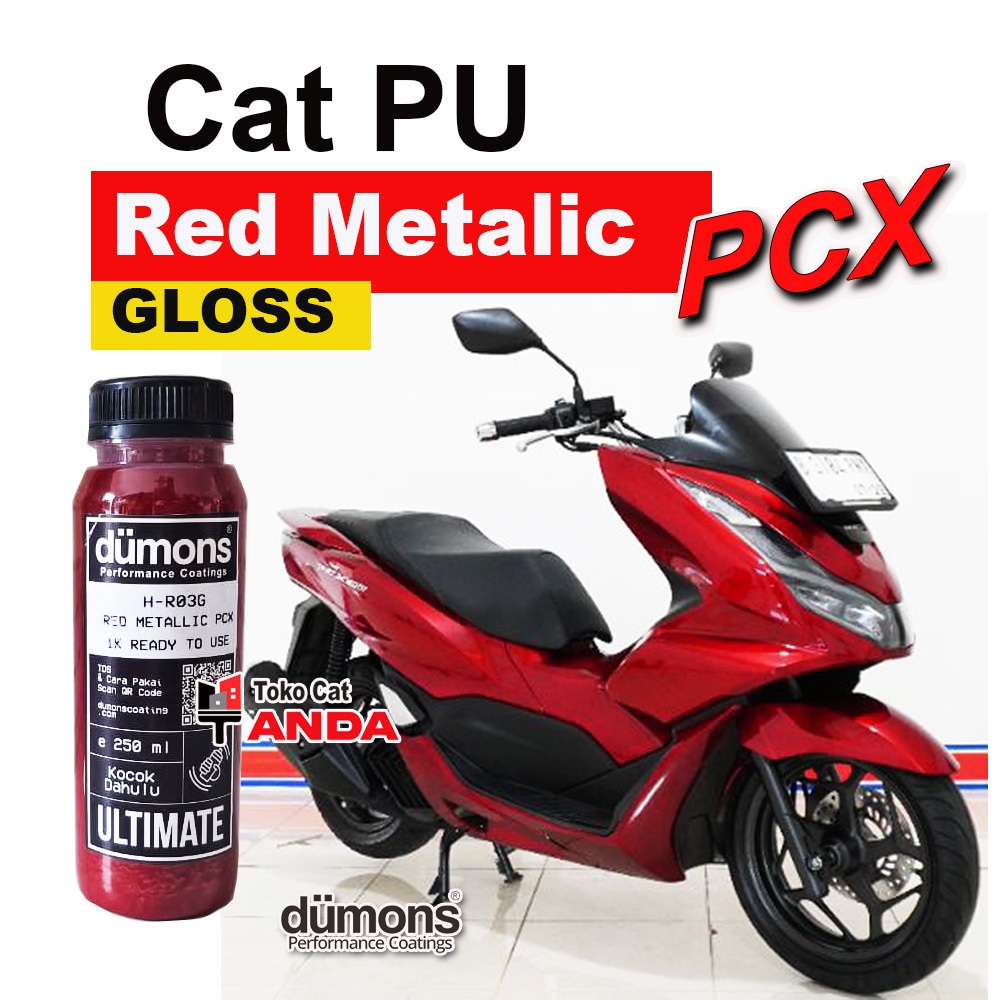 Cat PCX Merah gloss 250ml - Dumons Red PCX Metalic glossy - Cat merah PCX