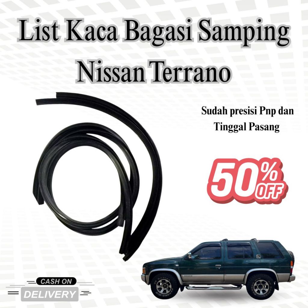 Karet Lis Kaca Bagasi Samping Nissan Terrano – Karet Seal Samping Belakang / Lis Karet Terrano