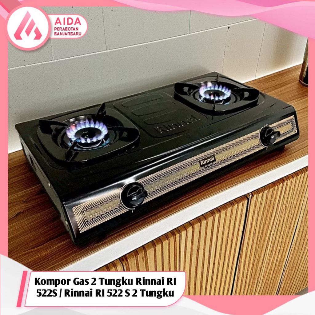 Kompor Gas 2 Tungku Rinnai RI 522S / Rinnai RI 522 S 2 Tungku