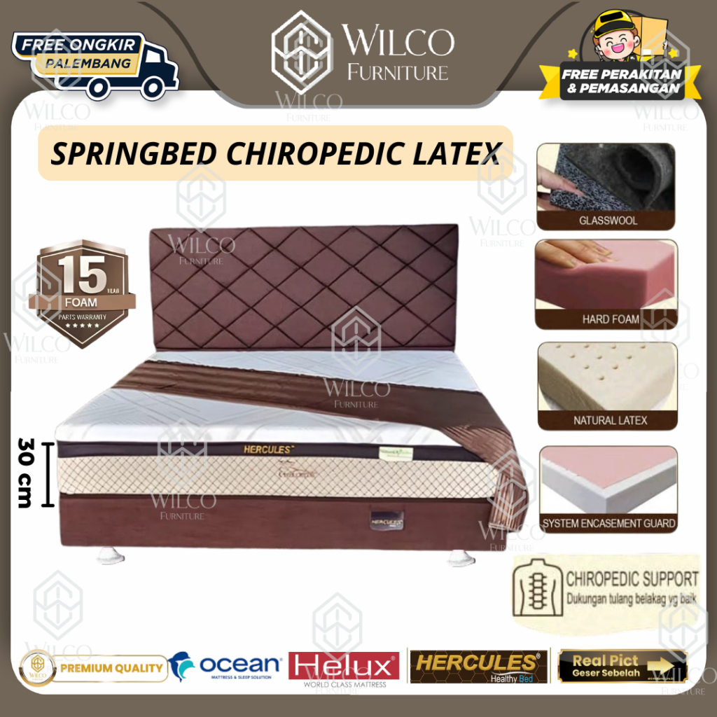 Springbed Chiropedic Latex | Kasur Hercules Healthy Bed | Matras Dukungan Kesehatan Tulang Belakang