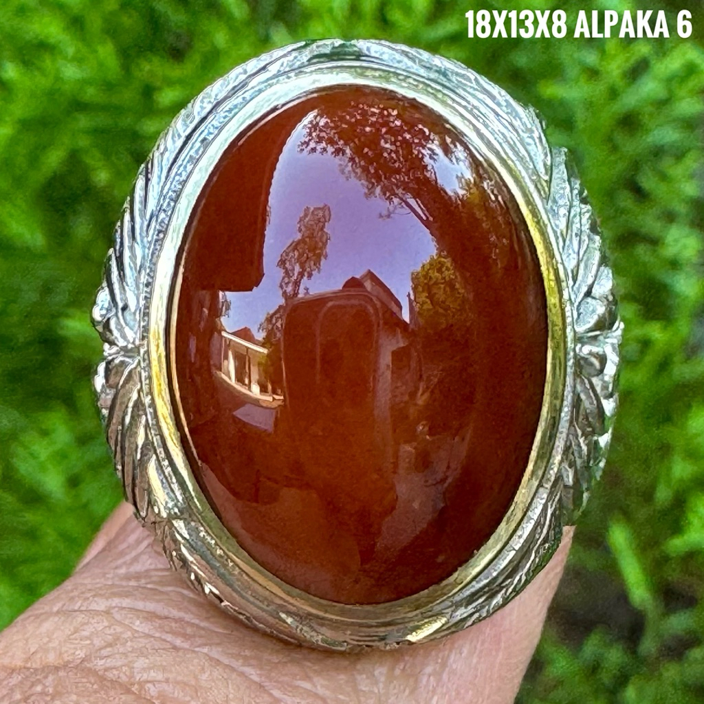 Cincin Batu Akik Natural Yaman Ati Ayam (Asli Alam)