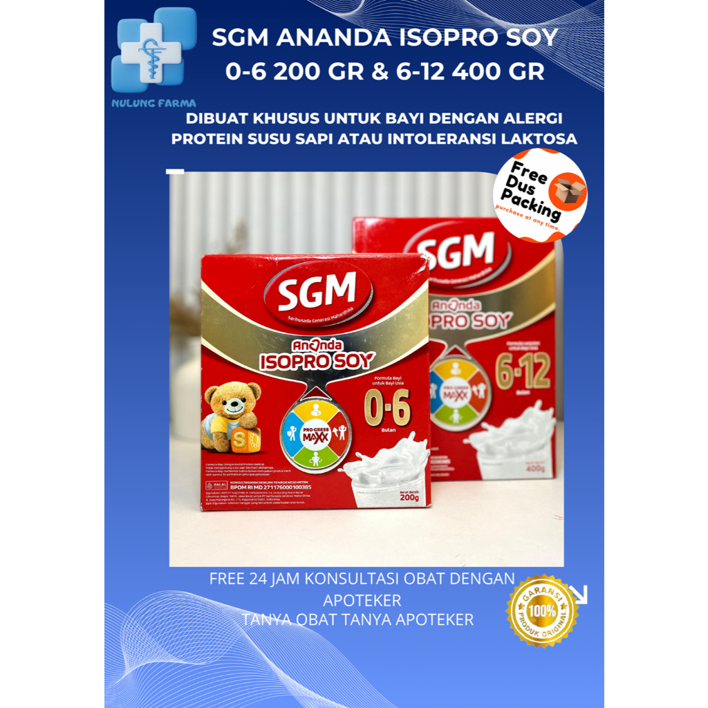 SGM ANANDA ISOPRO SOY 0-6 BULAN/6-12 BULAN 200 GR & 400 GR