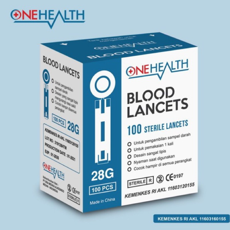BLOOD LANCET 28G ONEHEALTH LANCET EASY TOUCH LANCET GLUCODR JARUM 28G JARUM LANCET