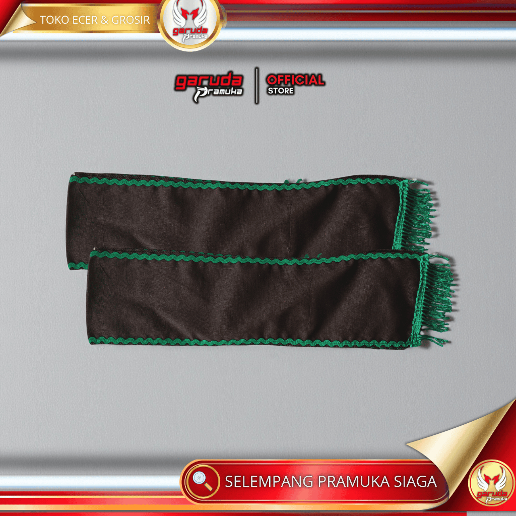 Selempang tkk SIAGA panjang 150cm tetampan pramuka siaga lis hijau