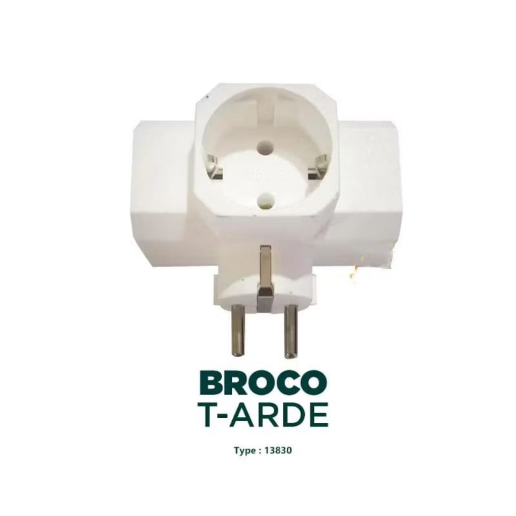 (BROCO) STEKER T ARDE COLOKAN CABANG 3 | Steker AC Arde Kaki 3 model 7110