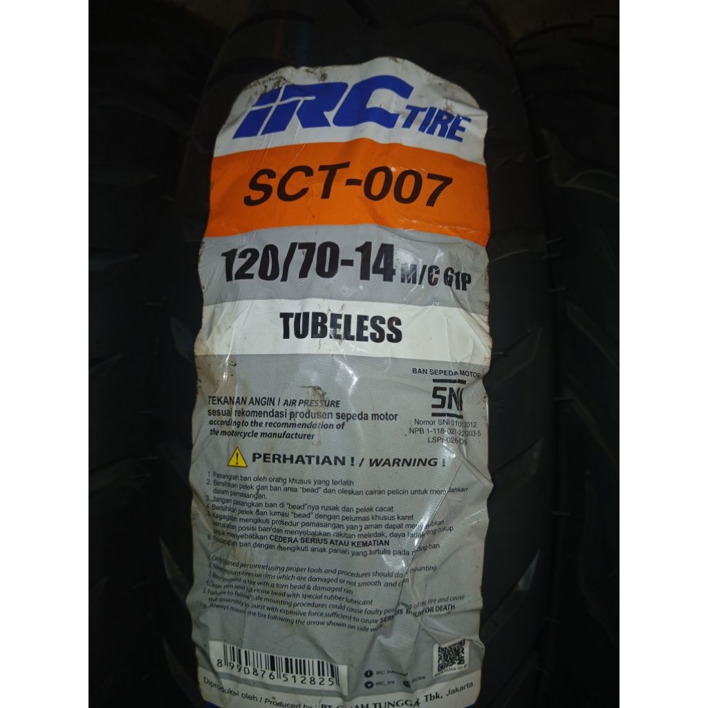 120/70-14 IRC TL Ban belakang vario 160