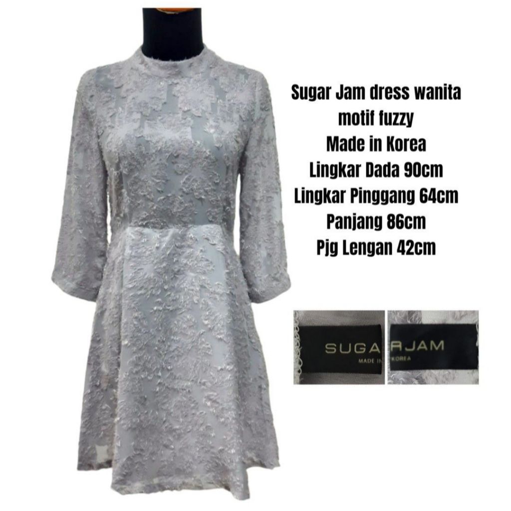 Sugar Jam dress wanita motif fuzzy