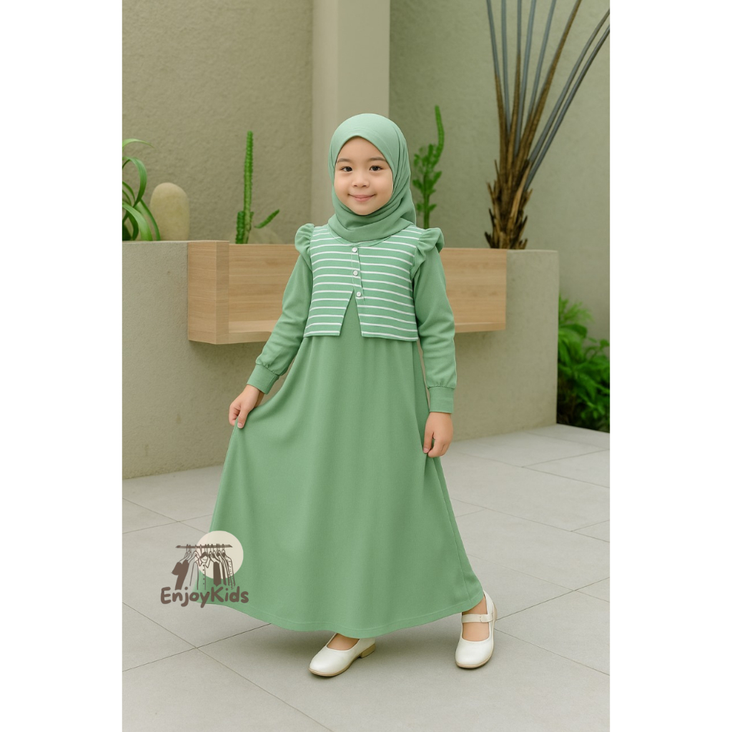 Gamis Anak Perempuan Model Blazer  Mutiara Usia 1 Sampai 12 Tahun Terbaru Kekinian Gamis Lebaran