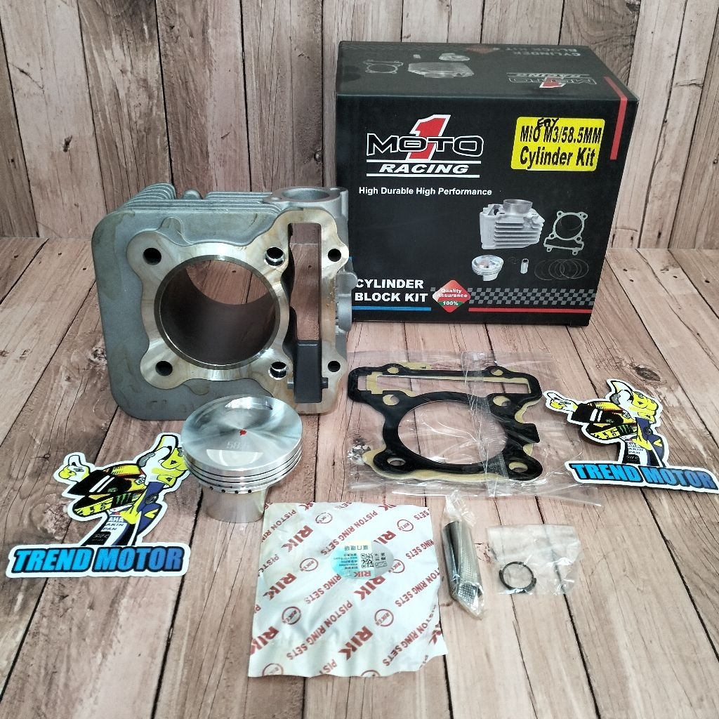 Blok Seher Moto 1 Racing Bore Up 58,5MM Mio M3 Fino Fi 125 Soul GT 125
