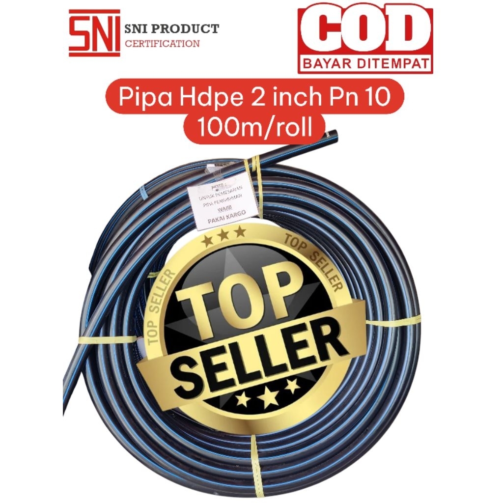 Pipa Hdpe 2 inch Pn 10 100m/roll