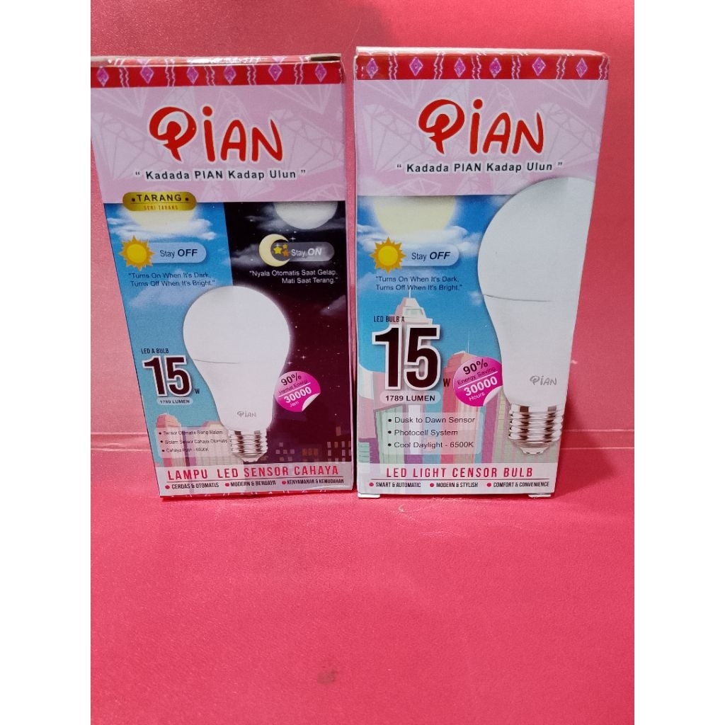 LAMPU PIAN LED SENSOR CAHAYA 15Watt