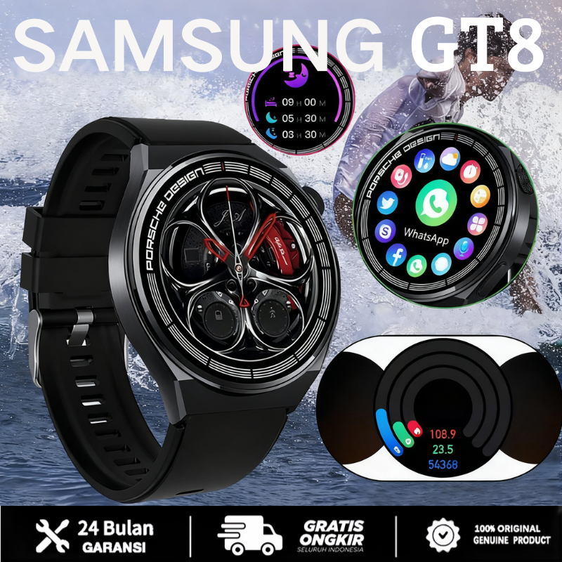 [100% ORICOD] 2025 New Samsung Smartwatch GT8 Porsche Pria Jam Tangan GPS NFC Smart Watch 1.28 inch 