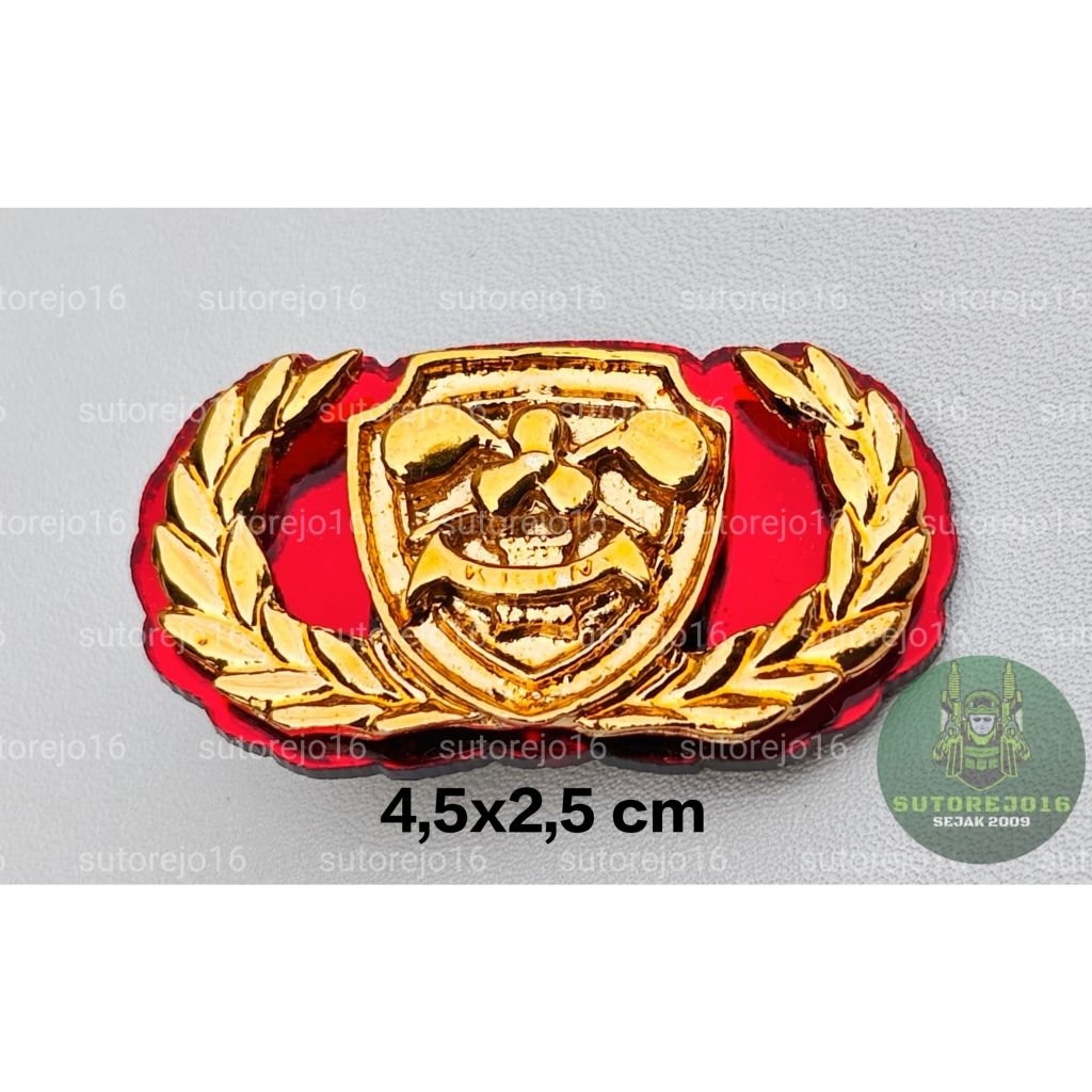 pin brevet brivet brefet brifet wings nubika latar mika akrilik mirror warna MERAH