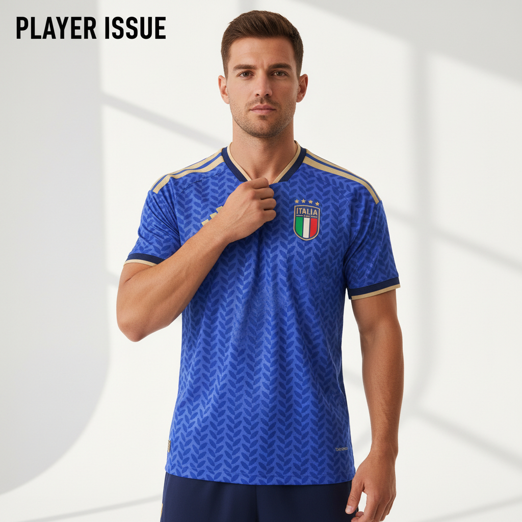 PLAYER ISSUE Italy Home 2026 2027 Jersey Baju Bola Pi Version Biru Timnas Negara Custom Sablon Nama 