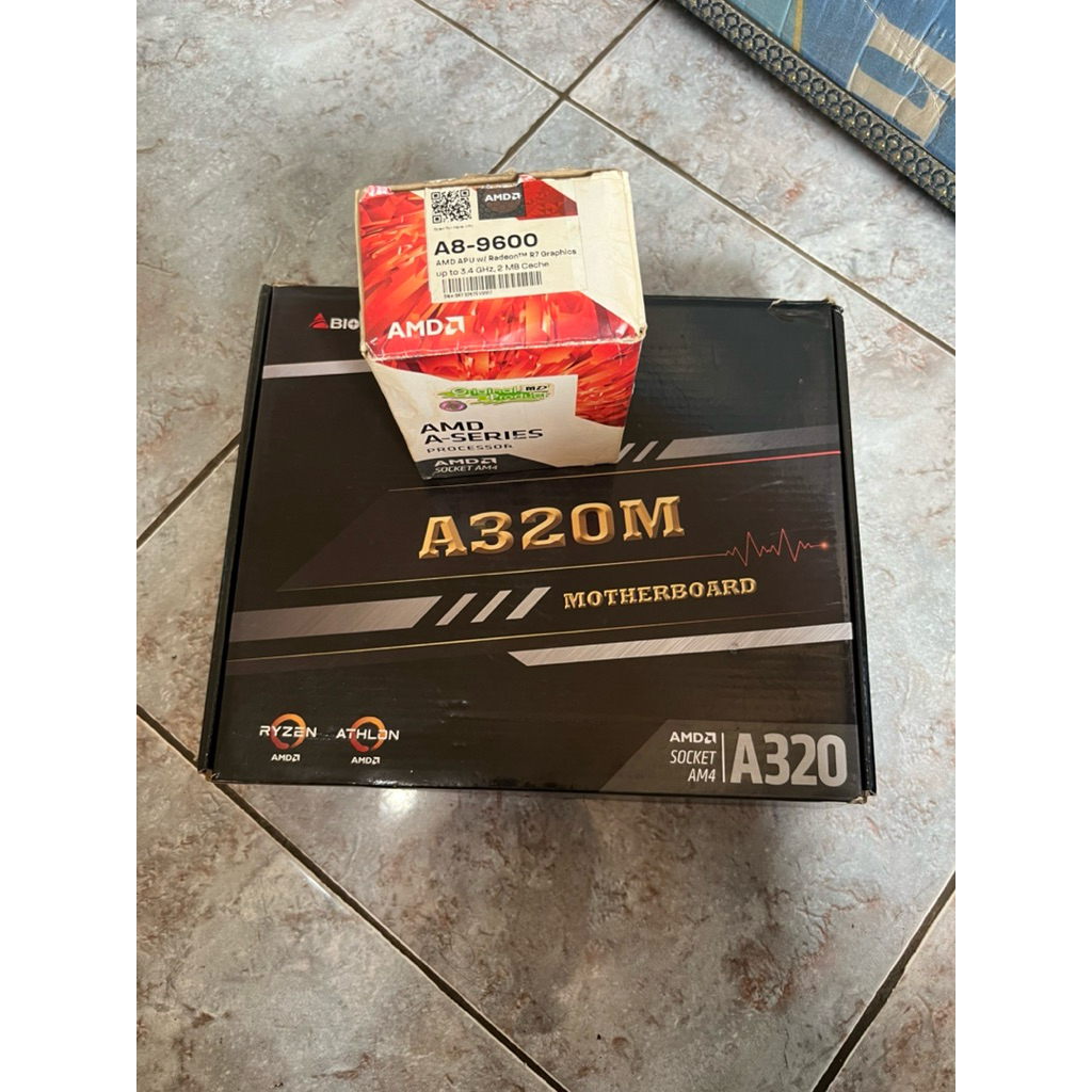 PAKETAN MOBO/motherboard A320 M dan Processor AMD A8 9600 AM4