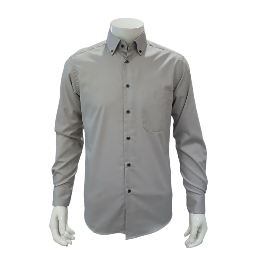 Kemeja Abu Dobby Salur Alisan Pria Dewasa - RITA