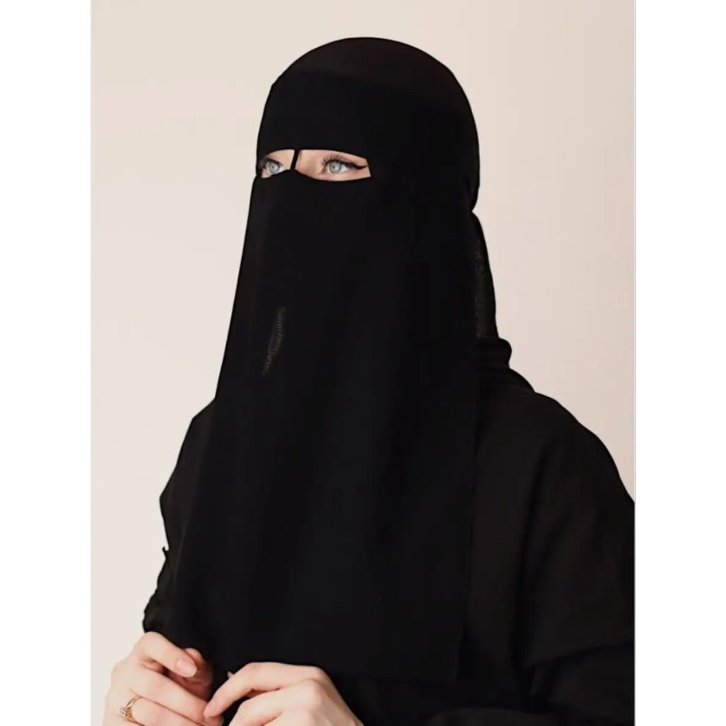 Jilbab fullcover wanita dewasa warna hitam Muslim