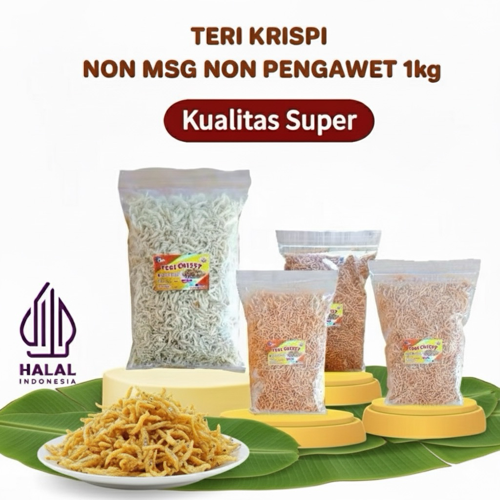 Teri krispi SINTAMEL 1kg non msg non pengawet - ikan teri krispi gluten free