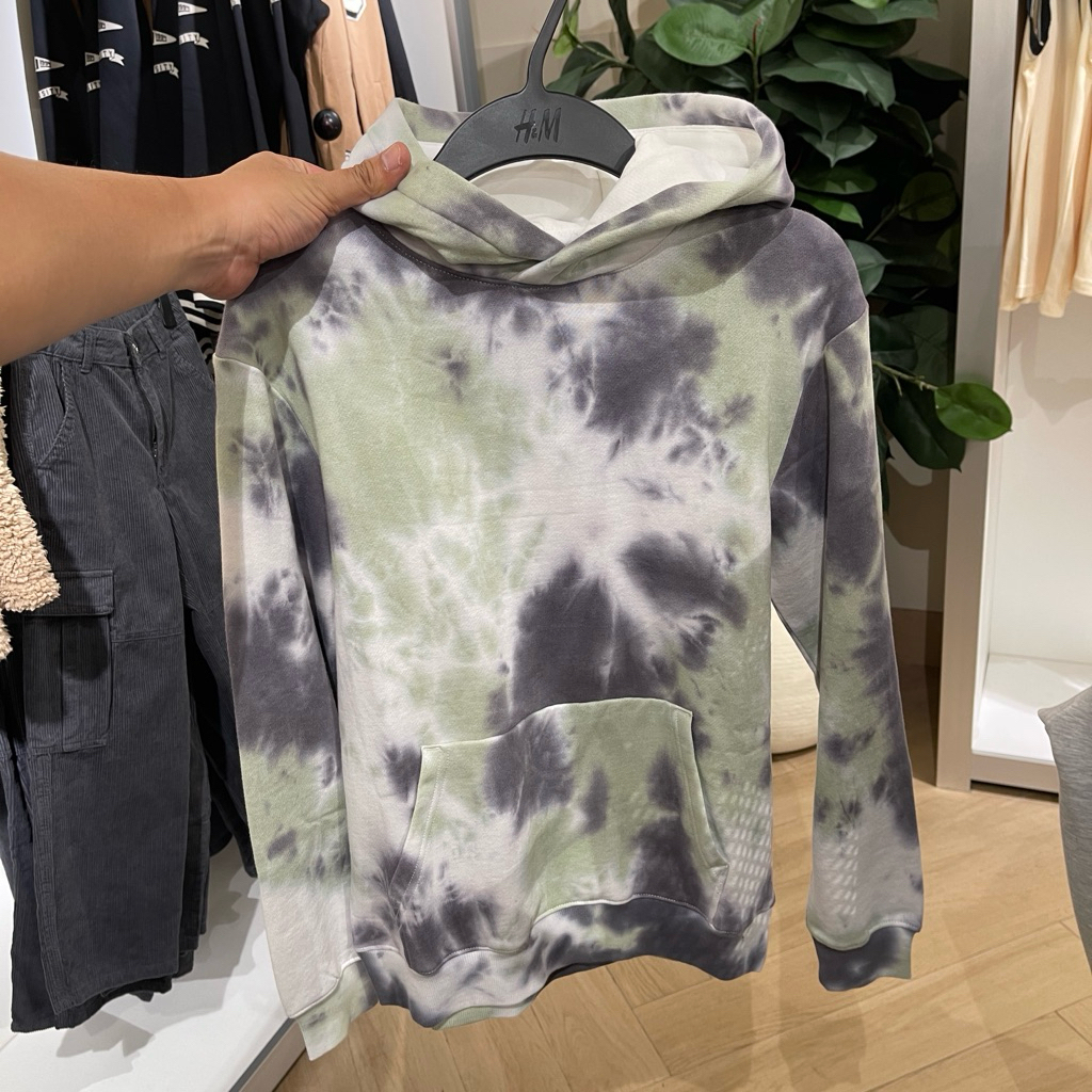 Hoodie H&M Kids TIE DYE black white green