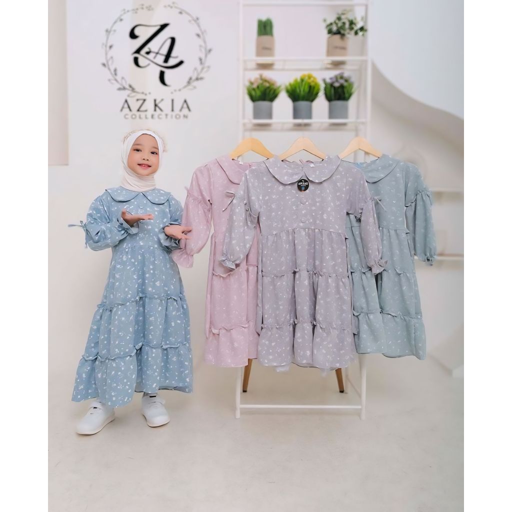 Ainaya Kids Gamis Anak  Cantik Simpel Lucu Motif Bunga Usia 4-10 Tahun