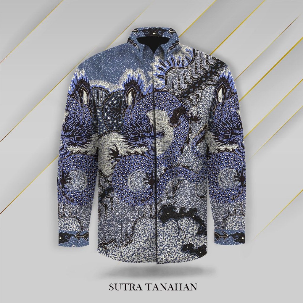 Kain Kemeja Batik Tulis Sutra Pria- Motif Kusumo nogo sosro- Batik Tulis asli-
