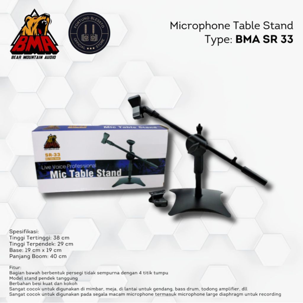 Stand microphone meja SR-33 BMA Original