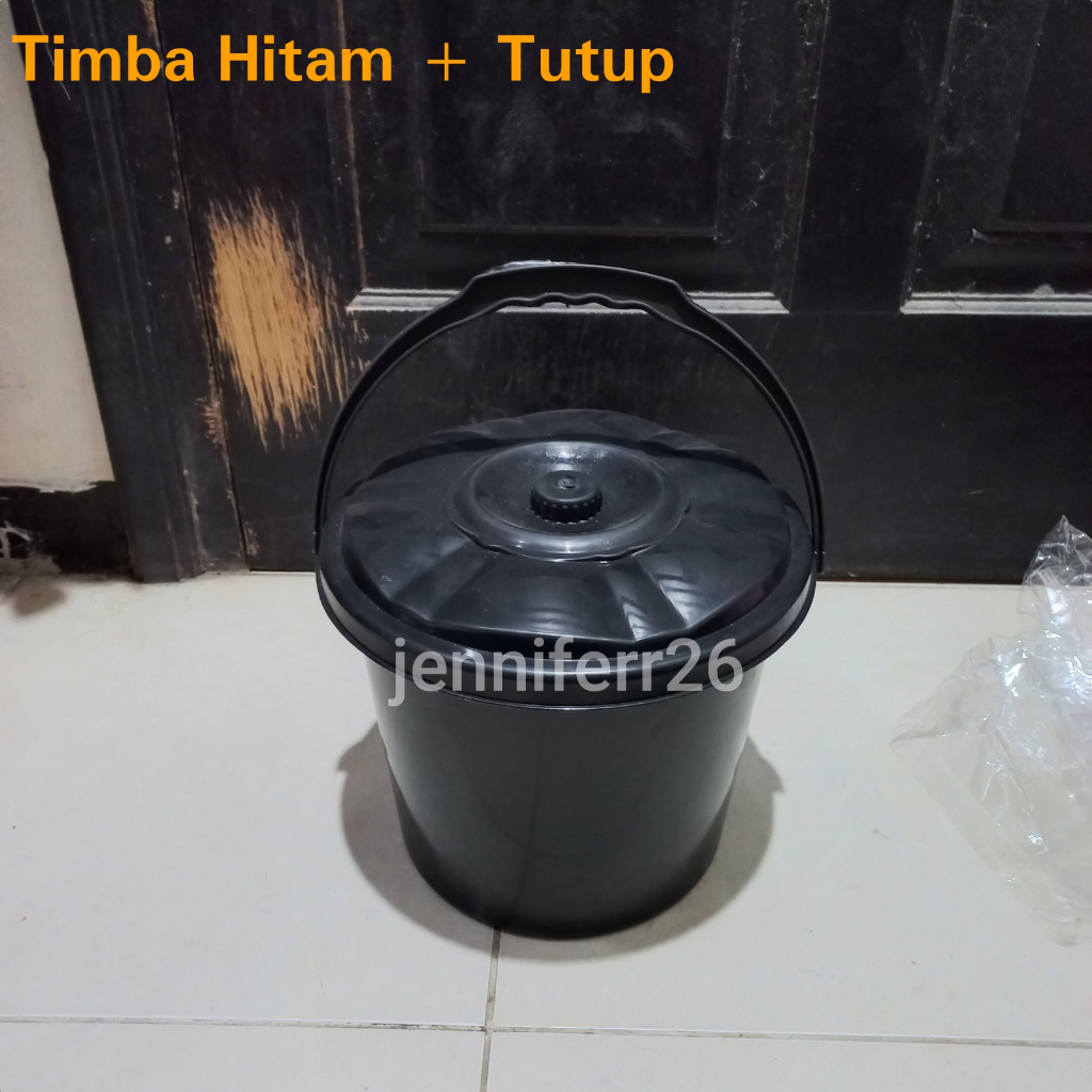 1PCS Timba hitam + tutup timbo hajatan berkatan syukuran ember gagang plastik serbaguna