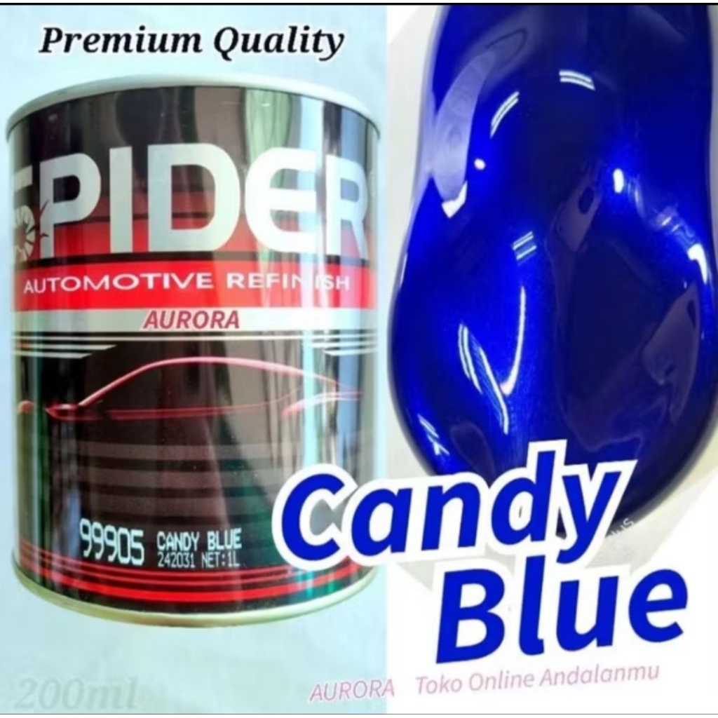 Cat Laba-laba Spider 99905 Candy Blue 200gr Candi Biru Candytone Blue Candy Biru Candy tone Blue Blu