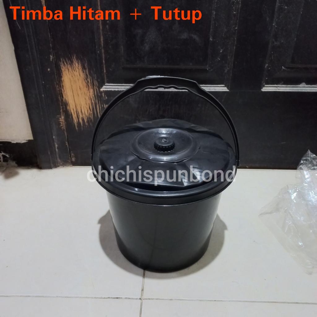 1PCS Timba hitam + tutup timbo hajatan berkatan syukuran ember gagang plastik serbaguna