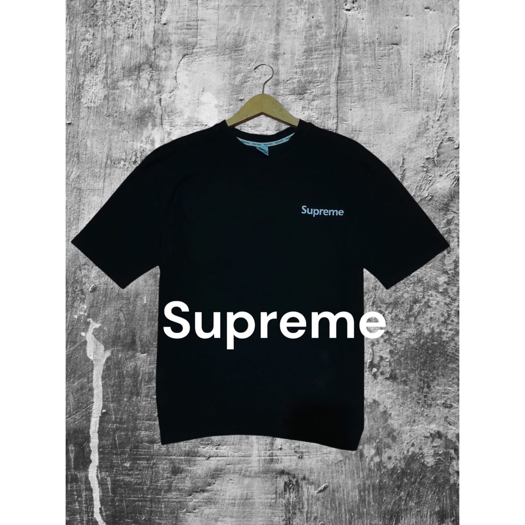 shirt keren SUPREME bahan katun tebal adem warna pekat keren second preloved