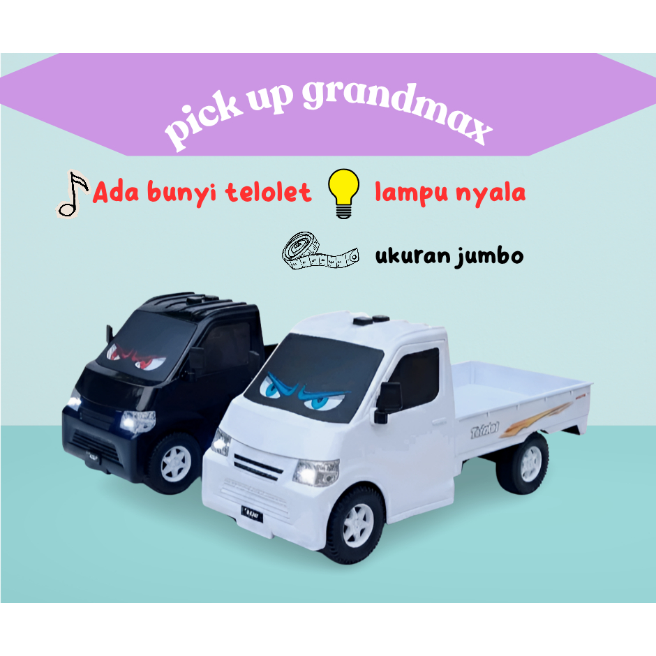 Mainan anak pick up grandmax lampu nyala musik telolet nyala ukuran jumbo, miniatur grandmax mainan 
