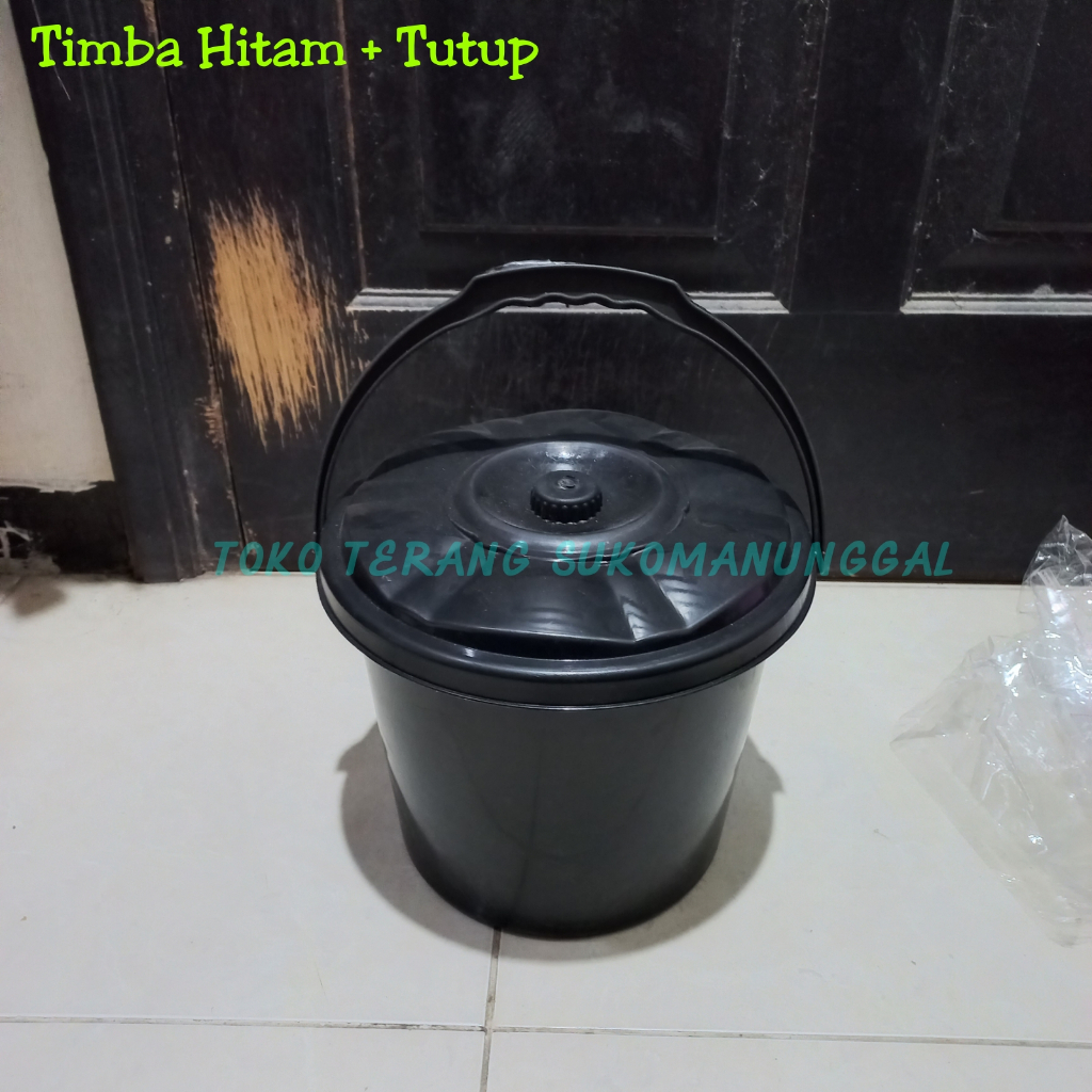 1PCS Timba hitam + tutup timbo hajatan berkatan syukuran ember gagang plastik serbaguna