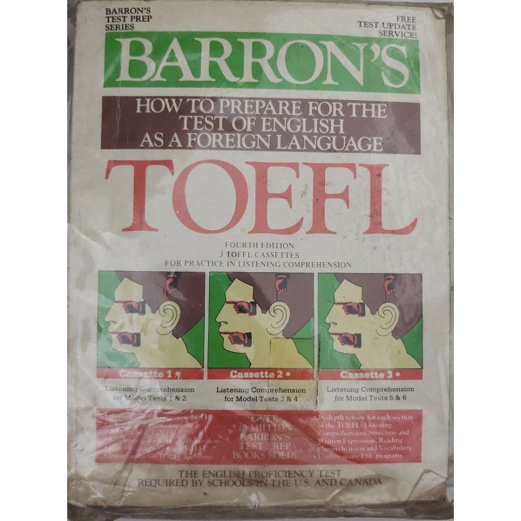 BUKU BARRON'S TOEFL LENGKAP KASET PITA BEKAS ORIGINAL