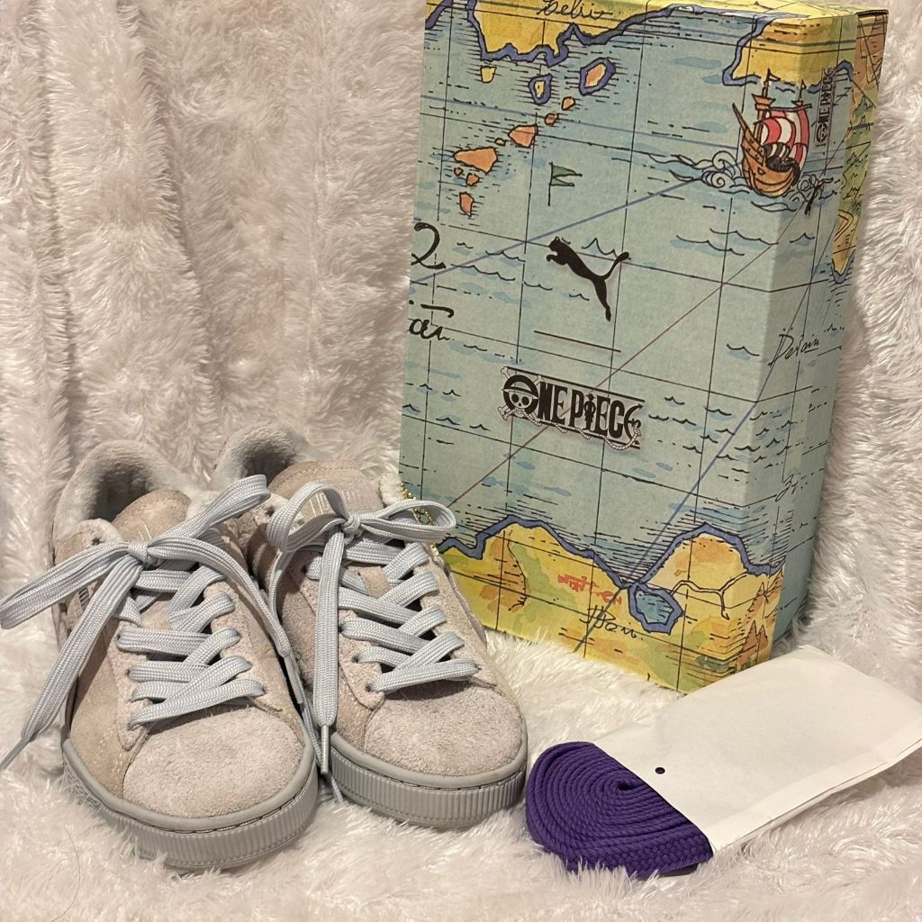 PUMA x ONE PIECE SUEDE GEAR 5 LUFFY WHITE GREY ORIGINAL