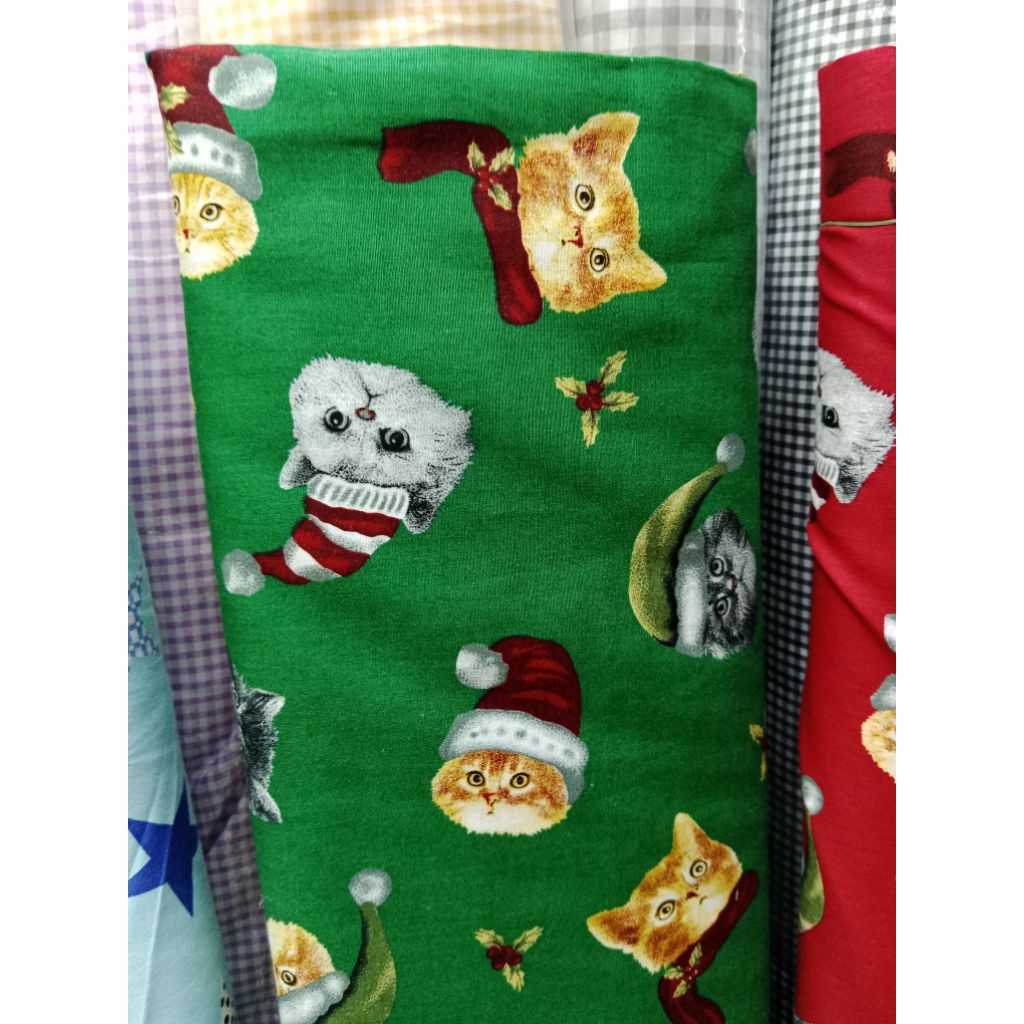 Kain Bahan Katun Jepang Motif Natal Kain Katun