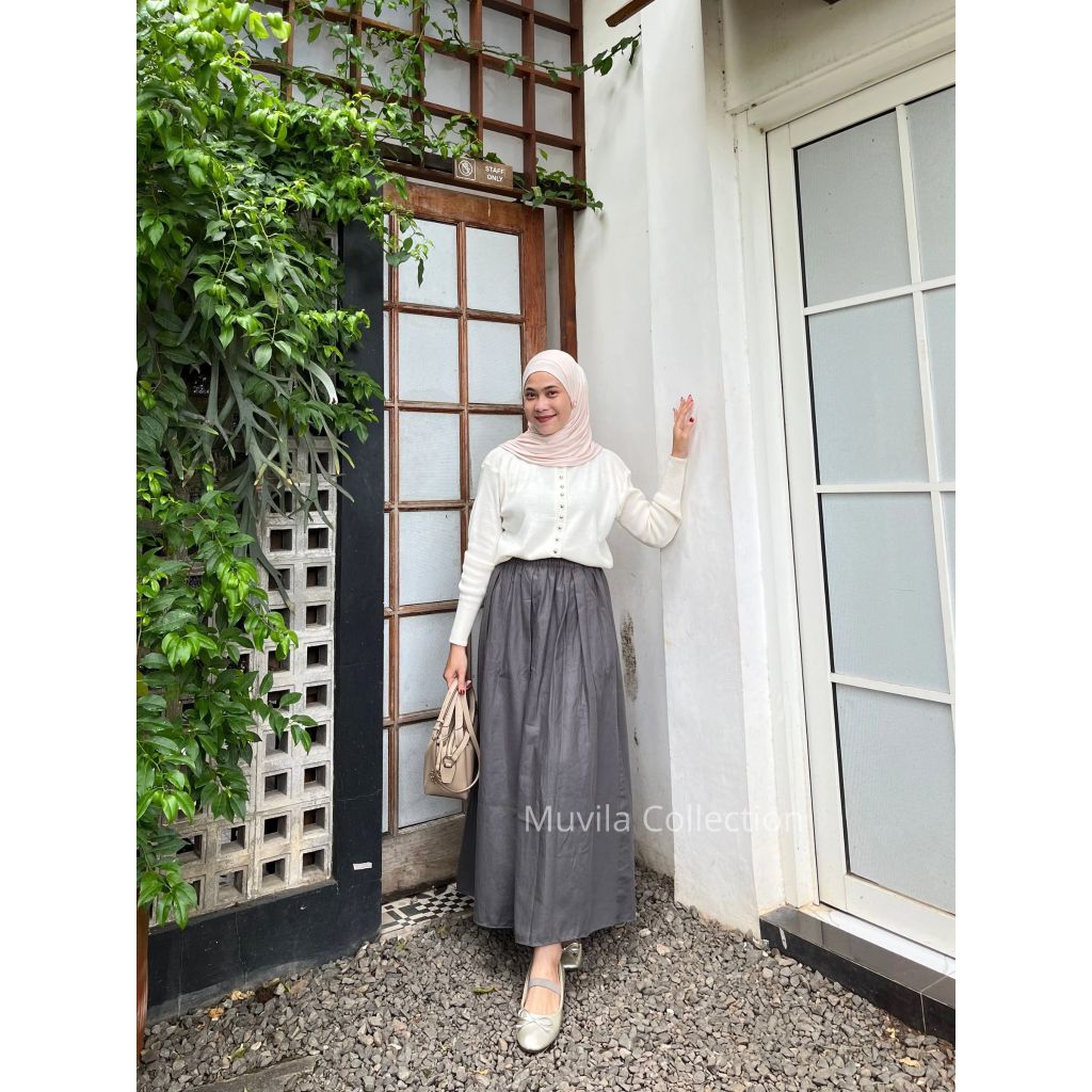 Cania Skirt Rok Linen Basic Terbaru