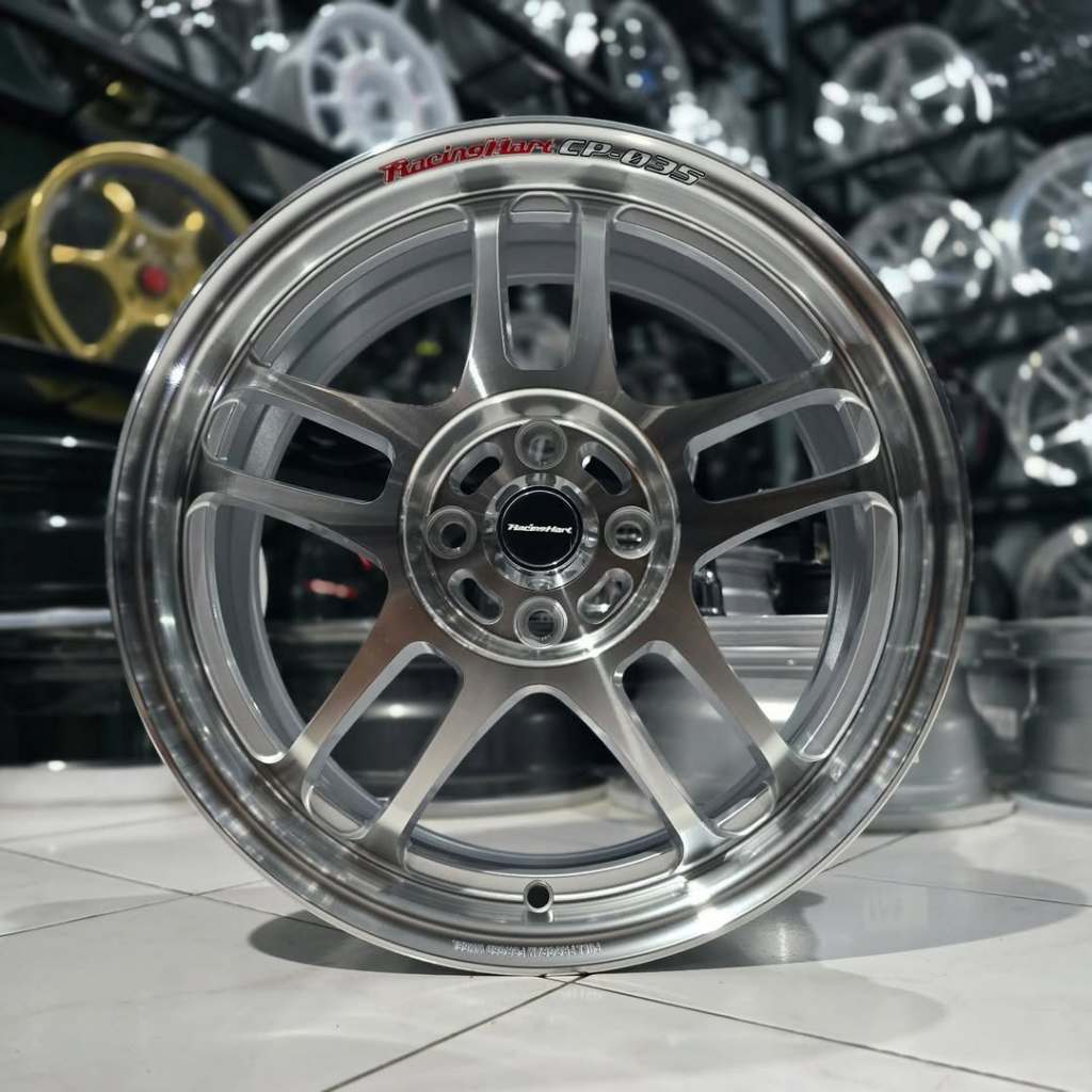 Velg Racing Hart CP035 Brand New R16 Pcd 4x100 Lebar 7 Et 40 Warna Polish Machine Face Kondisi Baru 