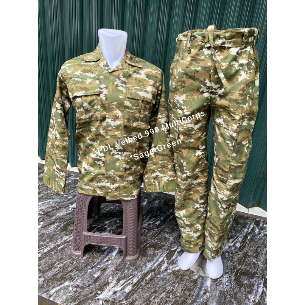 SAGE GREEN / BAJU PDL SAGE GREEN / BAJU PDL TNI TERBARU / VELBED SAGE GREEN