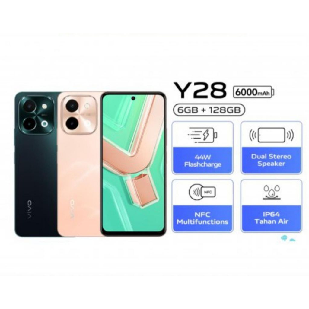 HP VIVO Y28 6/128 GB - VIVO Y28 RAM 6GB ROM 128GB GARANSI RESMI
