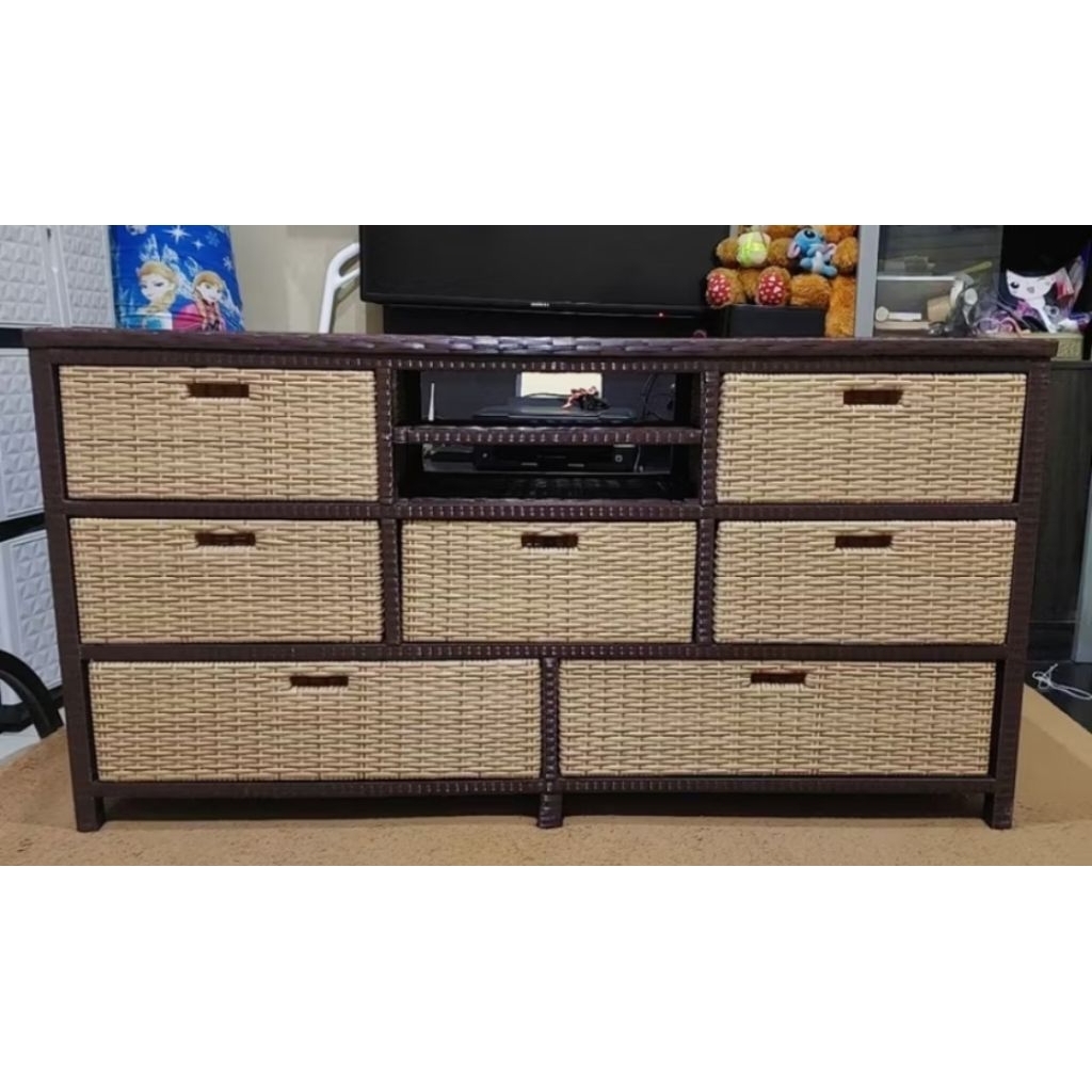 Lemari rotan sintetis 7 laci drawer